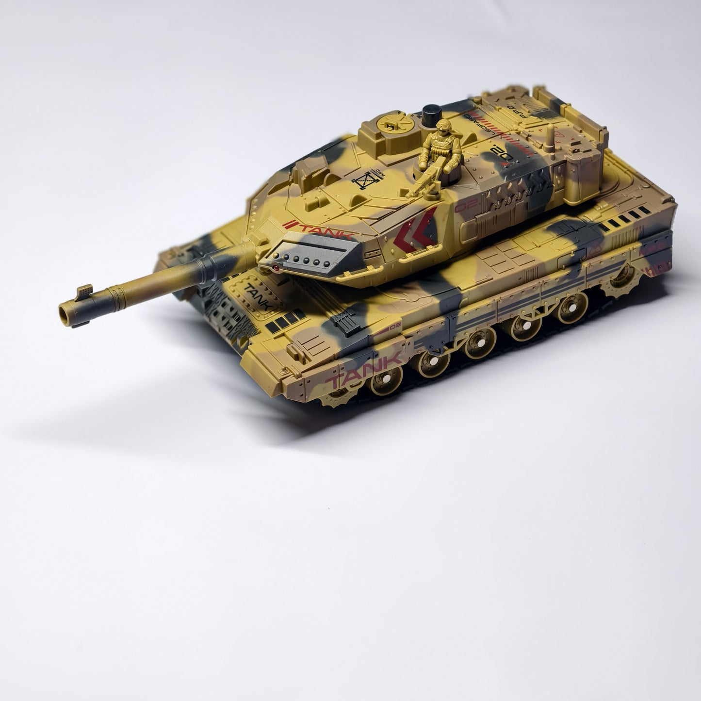 Army Tank with 360°Rotating Turret, Auto Demo, Sound & Smoke & Light, Military Vehicle remote control