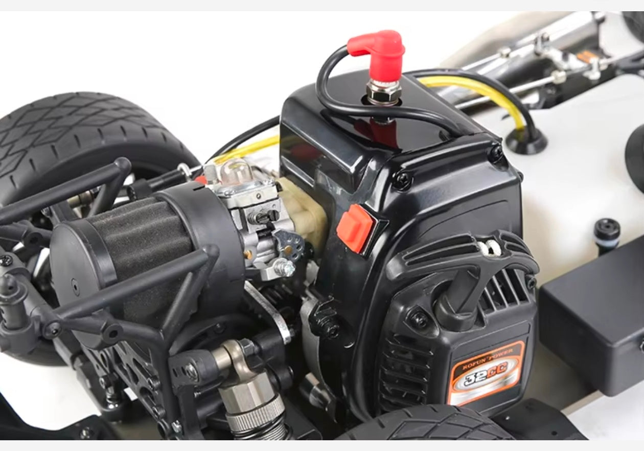High Performance Rofun A5 Gasoline RC Racing Car 1:5 Scale RTR with 32CC Gas Engine CNC Aluminum Chassis and LCD Remote Control (2 stroke petrol rc)