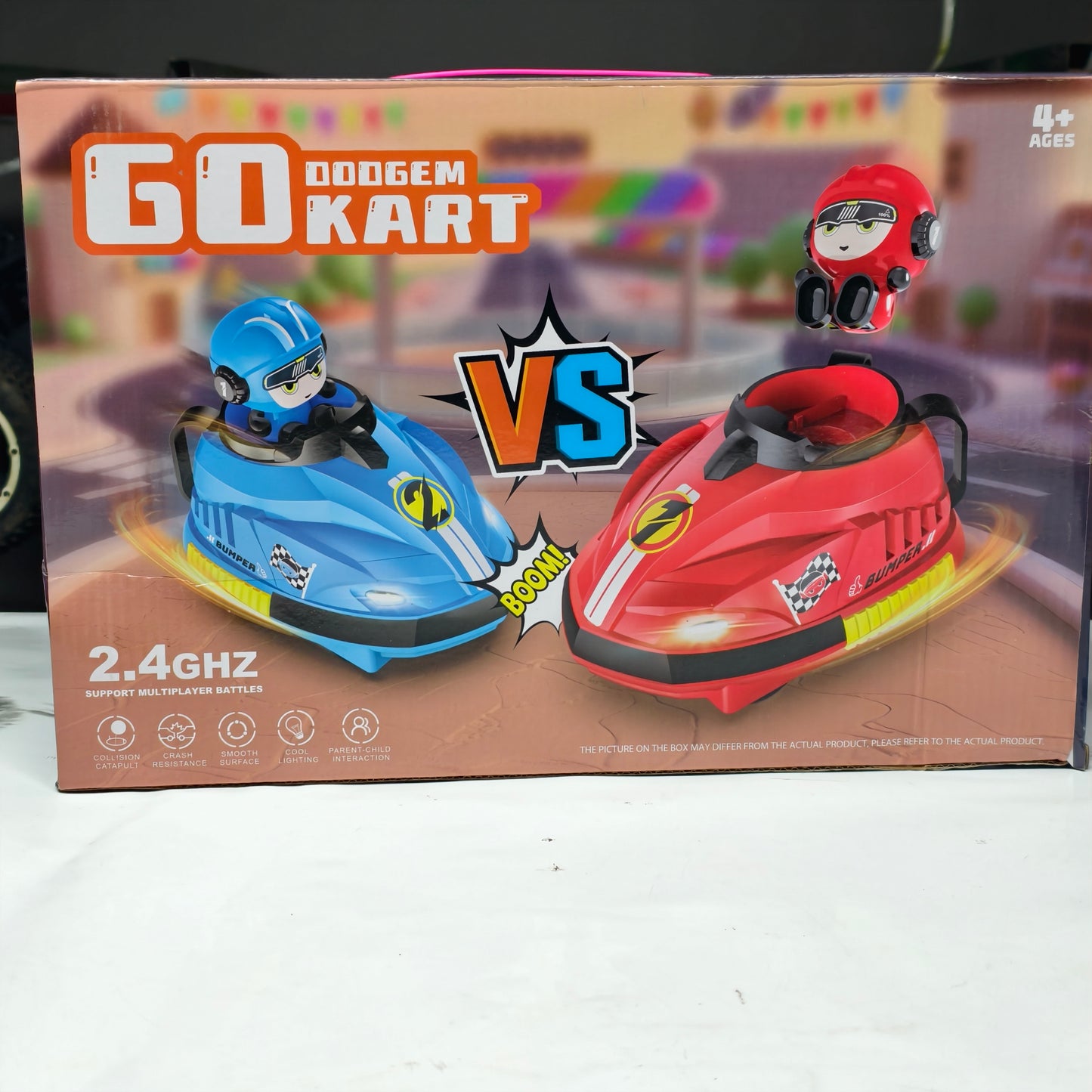 GO Dodgem Kart – Dual Battle Bumper Car Toy Set (Ages 4+) | Fun VS Racing Game for Kids