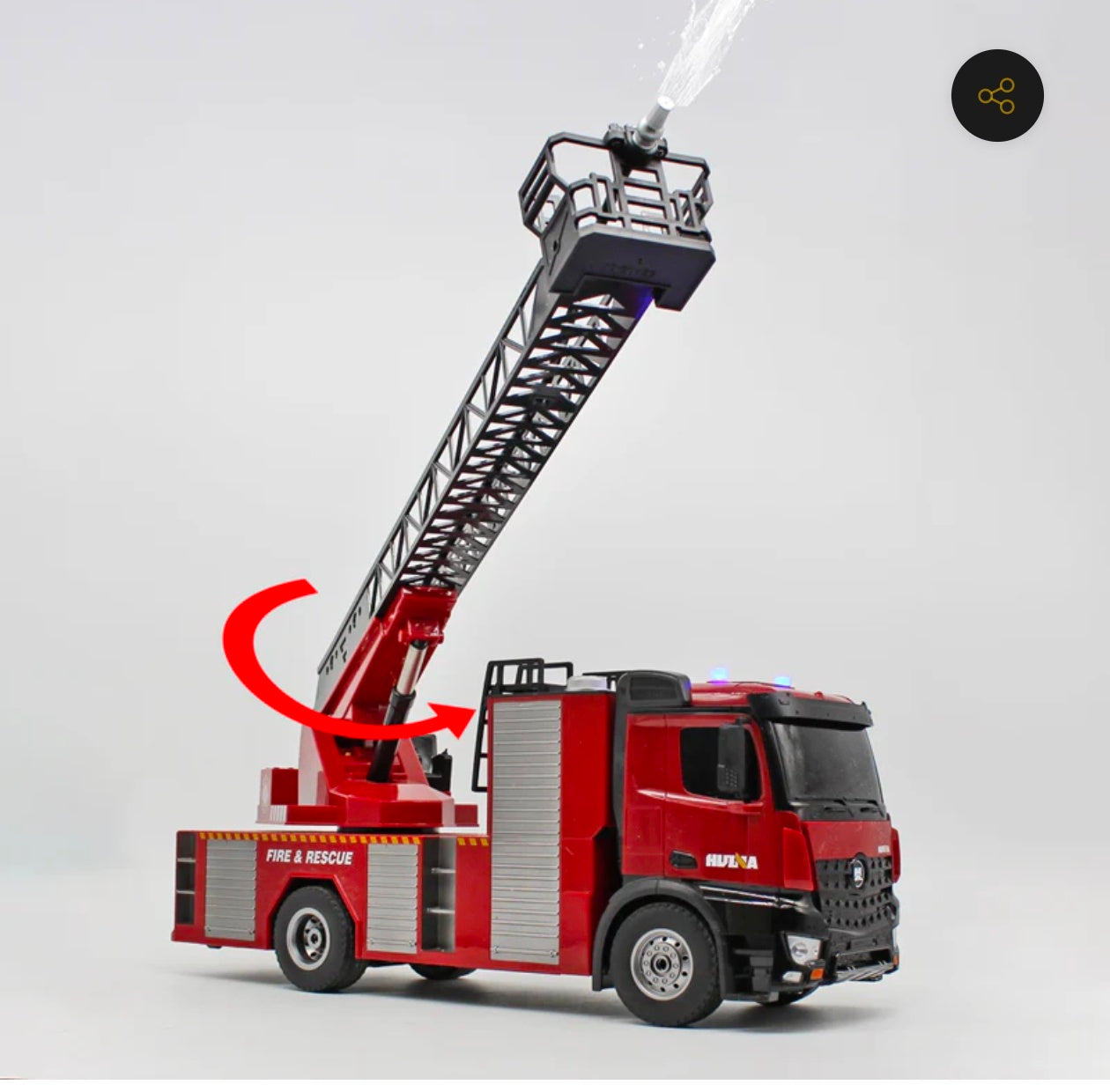 Huina 1561 RC Simulation Fire Truck (2026 Model) | Remote Control Fire Engine with Lights & Water Spray